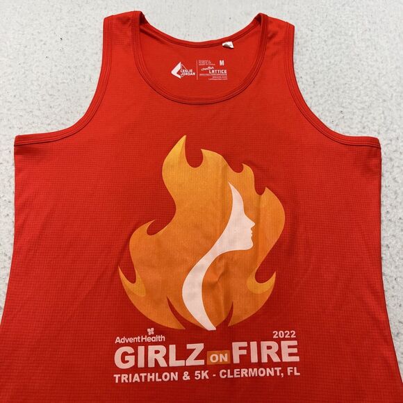 Leslie Jordan Women's Medium 2022 Girlz on Fire Athletic Tank Top Triathalon 5K - Picture 2 of 9